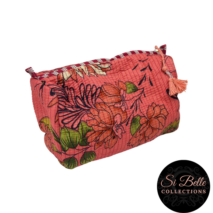 Victoria Jane - Dark Peach Flower Pouch Bag Set