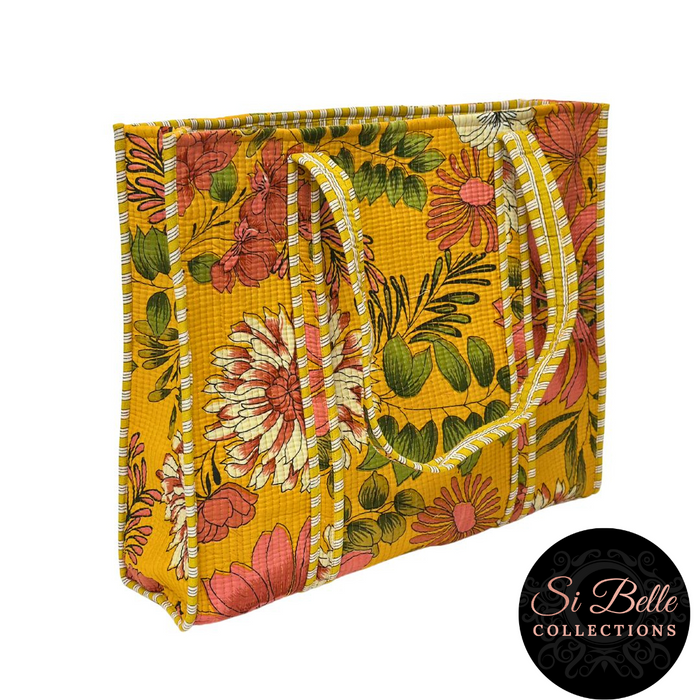 Victoria Jane - Mustard Flower Tote Pouch Set – Matching Duo