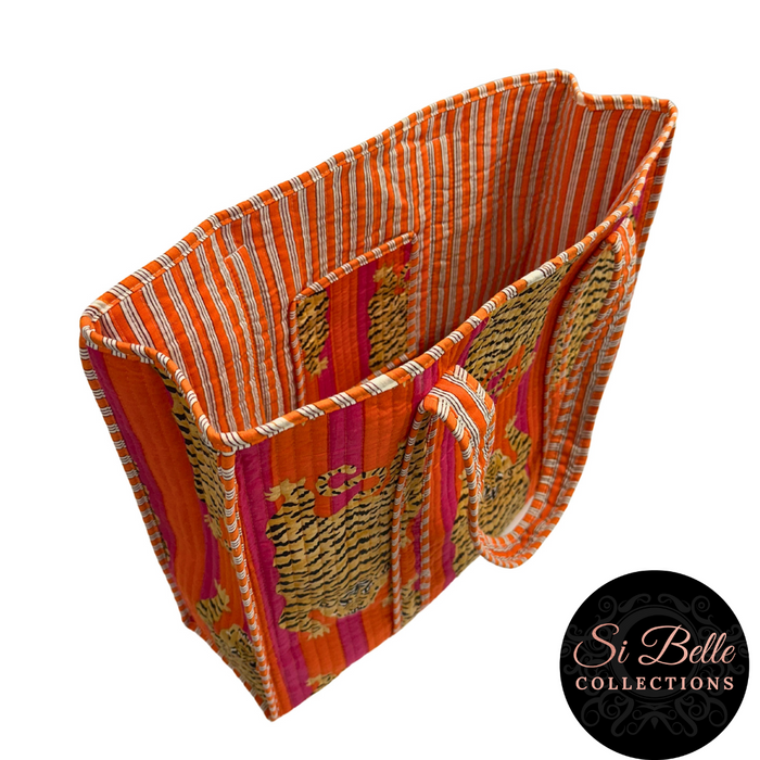 Victoria Jane - Tibetan Tiger Orange Designer Carry All Tote Bag
