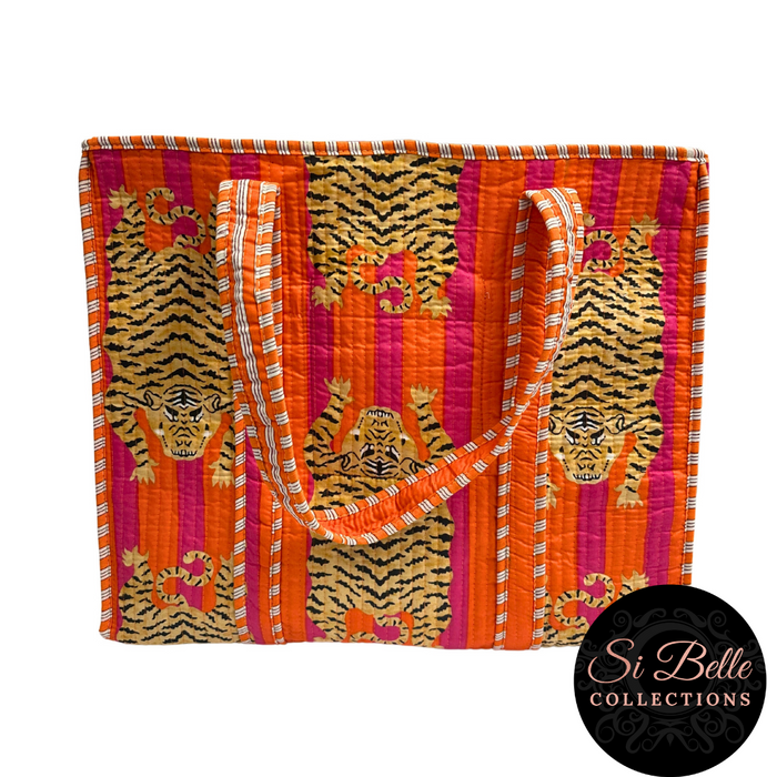 Victoria Jane - Tibetan Tiger Orange Designer Carry All Tote Bag