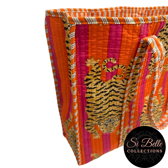 Victoria Jane - Tibetan Tiger Orange Designer Carry All Tote Bag