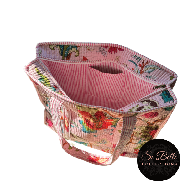 si belle collections Blush Zipped Designer Tote open