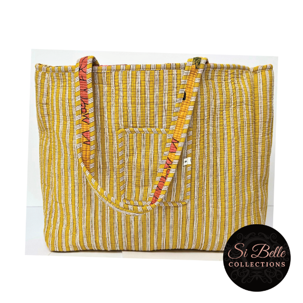 Mustard Flower Designer Carry All Tote Bags inside