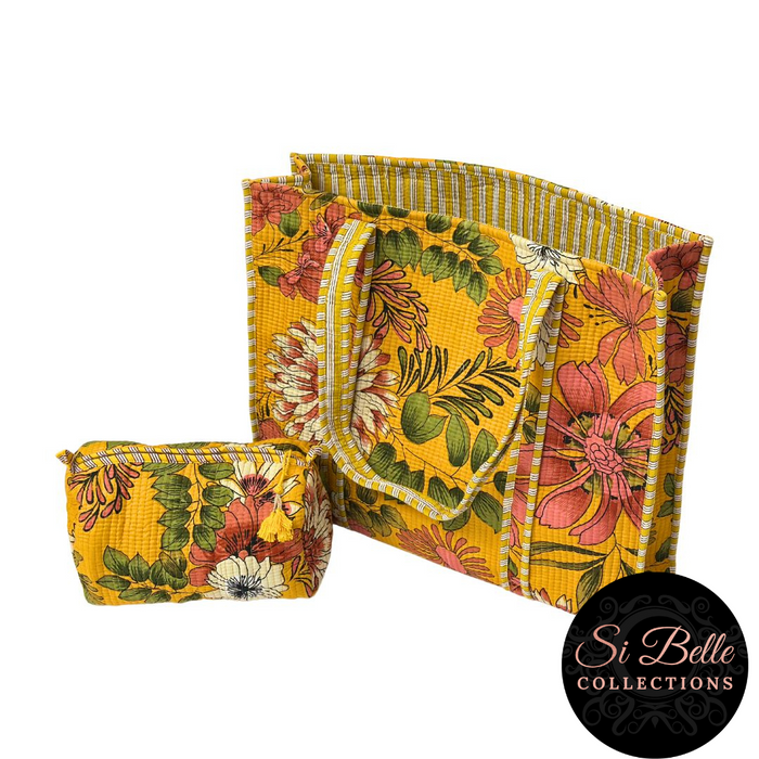 Victoria Jane - Mustard Flower Designer Carry All Tote Bag
