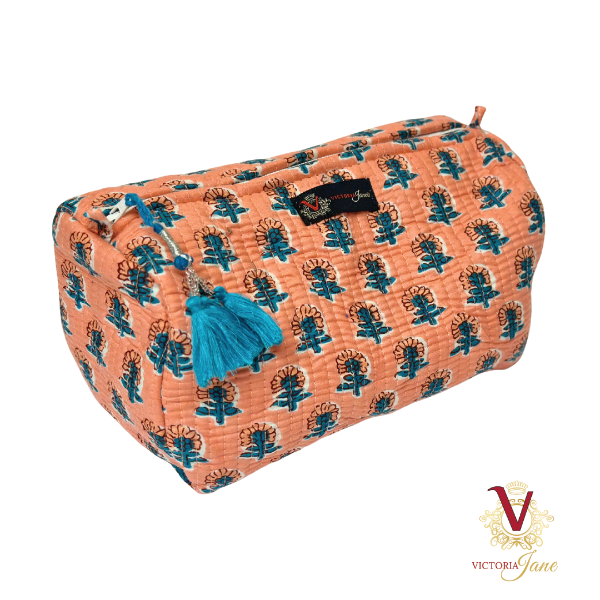 Peach Petal Pouch Bag Set single