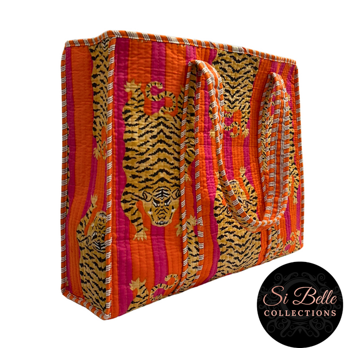 Victoria Jane - Tibetan Tiger Orange Designer Carry All Tote Bag